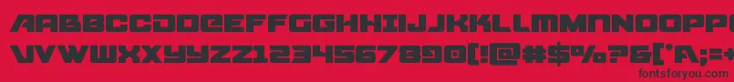 starcruiser-Schriftart – Schwarze Schriften auf rotem Hintergrund