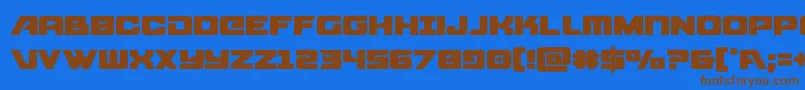 フォントstarcruiser – 茶色の文字が青い背景にあります。