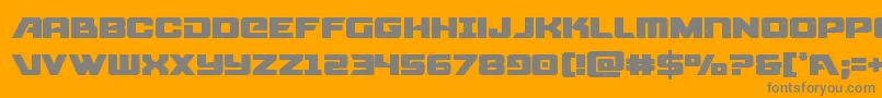 starcruiser-Schriftart – Graue Schriften auf orangefarbenem Hintergrund