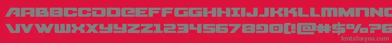 starcruiserexpand-Schriftart – Graue Schriften auf rotem Hintergrund