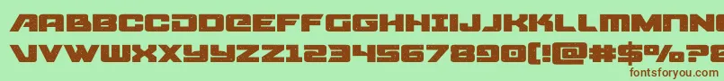 starcruiserexpanded-Schriftart – Braune Schriften auf grünem Hintergrund