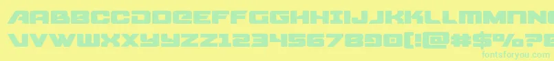 starcruiserexpanded-Schriftart – Grüne Schriften auf gelbem Hintergrund