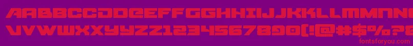 starcruiserexpanded-Schriftart – Rote Schriften auf violettem Hintergrund