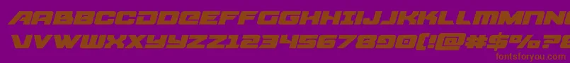 フォントstarcruiserexpandeditalic – 紫色の背景に茶色のフォント