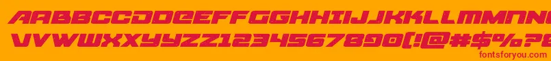 フォントstarcruiserexpandeditalic – オレンジの背景に赤い文字