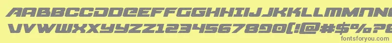 starcruiserexpandital-Schriftart – Graue Schriften auf gelbem Hintergrund