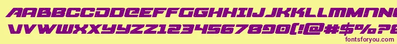 starcruiserexpandital Font – Purple Fonts on Yellow Background