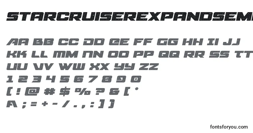 Czcionka Starcruiserexpandsemital – alfabet, cyfry, specjalne znaki