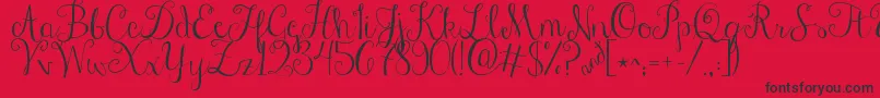 Jandastylishscript-Schriftart – Schwarze Schriften auf rotem Hintergrund