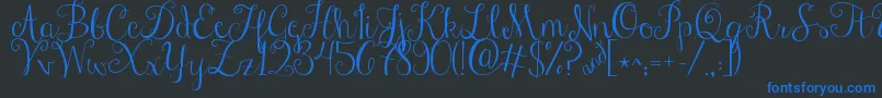 Jandastylishscript Font – Blue Fonts on Black Background