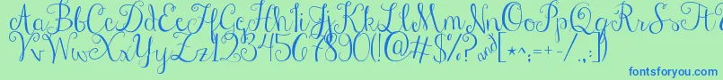 Jandastylishscript Font – Blue Fonts on Green Background