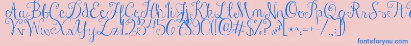 Jandastylishscript Font – Blue Fonts on Pink Background