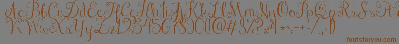 Jandastylishscript Font – Brown Fonts on Gray Background
