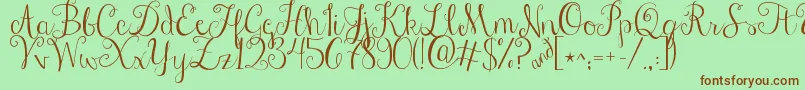 Jandastylishscript Font – Brown Fonts on Green Background