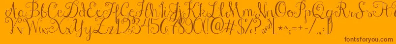Jandastylishscript Font – Brown Fonts on Orange Background