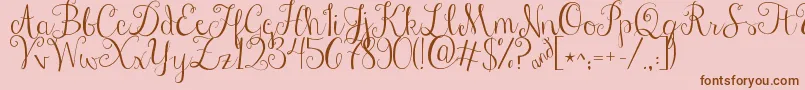 Jandastylishscript Font – Brown Fonts on Pink Background