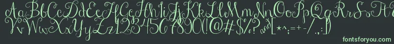 Jandastylishscript Font – Green Fonts on Black Background
