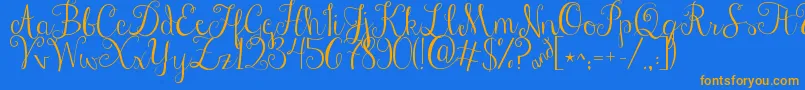 Jandastylishscript Font – Orange Fonts on Blue Background
