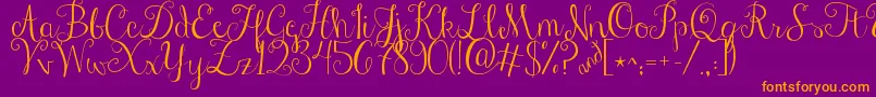 Jandastylishscript Font – Orange Fonts on Purple Background