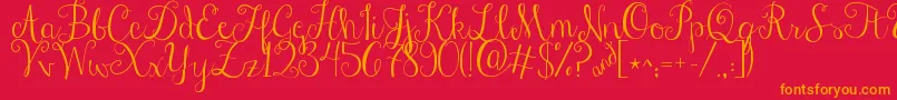 Jandastylishscript Font – Orange Fonts on Red Background