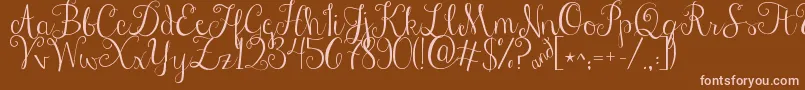 Jandastylishscript Font – Pink Fonts on Brown Background