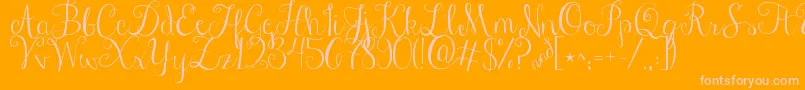 Jandastylishscript Font – Pink Fonts on Orange Background