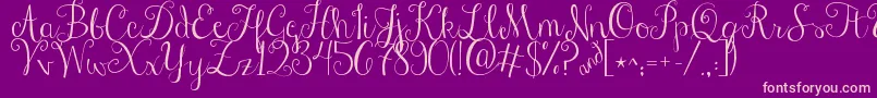 Jandastylishscript Font – Pink Fonts on Purple Background