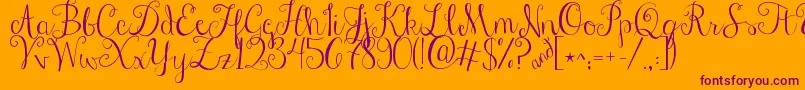 Jandastylishscript Font – Purple Fonts on Orange Background