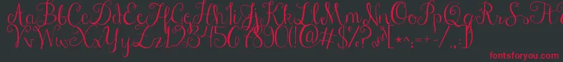 Jandastylishscript Font – Red Fonts on Black Background