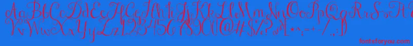 Jandastylishscript Font – Red Fonts on Blue Background