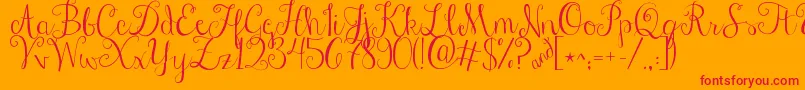 Jandastylishscript Font – Red Fonts on Orange Background
