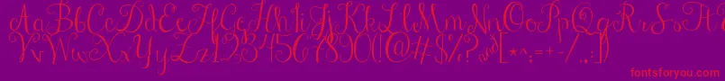 Jandastylishscript Font – Red Fonts on Purple Background