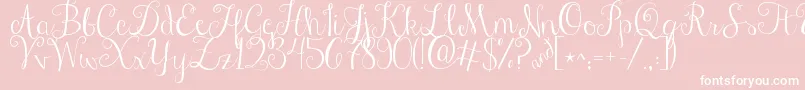 Jandastylishscript-Schriftart – Weiße Schriften auf rosa Hintergrund