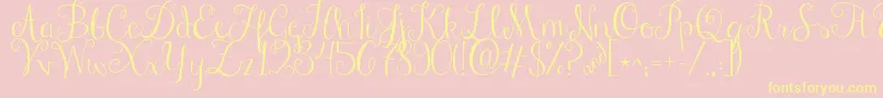 Jandastylishscript Font – Yellow Fonts on Pink Background