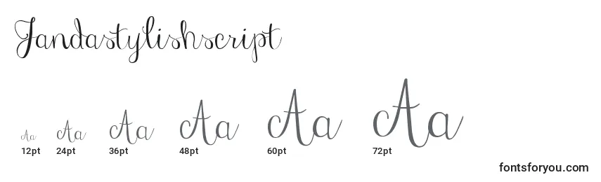 Jandastylishscript Font Sizes