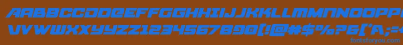 Weitere Informationen zur starcruiserital-Schriftart starcruiserital-Schriftart – Blaue Schriften auf braunem Hintergrund