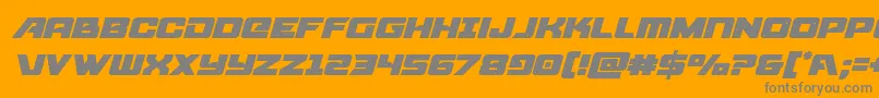 starcruiserital-Schriftart – Graue Schriften auf orangefarbenem Hintergrund