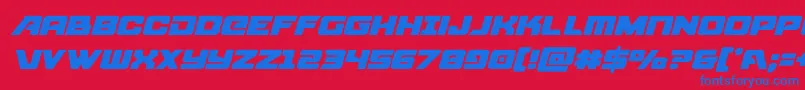 Fonte starcruiseritalic – fontes azuis em um fundo vermelho