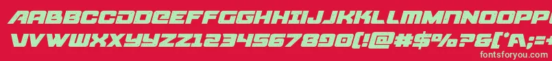 starcruiseritalic-Schriftart – Grüne Schriften auf rotem Hintergrund