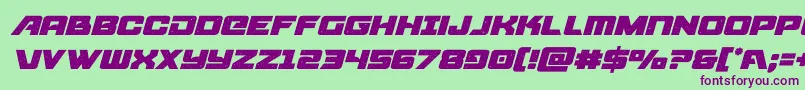 フォントstarcruiseritalic – 緑の背景に紫のフォント