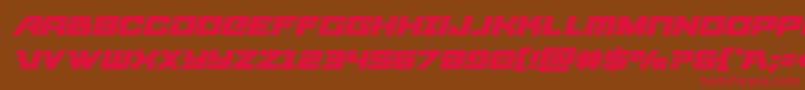 Czcionka starcruiseritalic – czerwone czcionki na brązowym tle