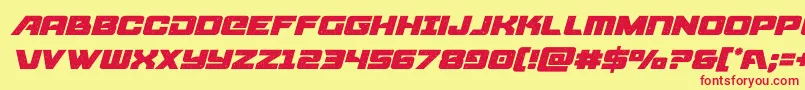 フォントstarcruiseritalic – 赤い文字の黄色い背景