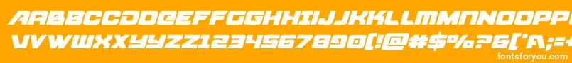 Fonte starcruiseritalic – fontes brancas em um fundo laranja