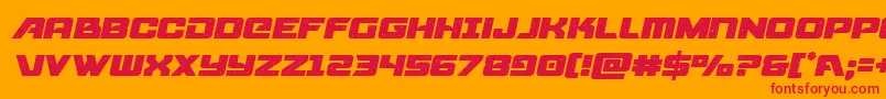 フォントstarcruisersemital – オレンジの背景に赤い文字