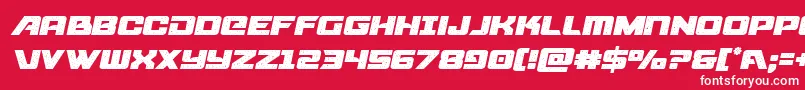フォントstarcruisersemital – 赤い背景に白い文字