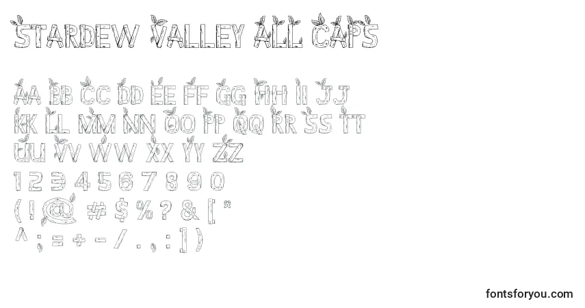 A fonte Stardew Valley ALL CAPS – alfabeto, números, caracteres especiais