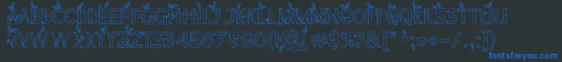Stardew Valley ALL CAPS Font – Blue Fonts on Black Background
