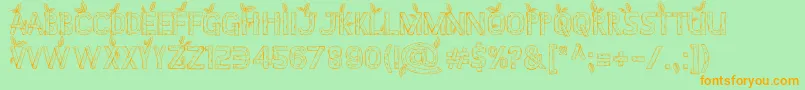 Stardew Valley ALL CAPS Font – Orange Fonts on Green Background