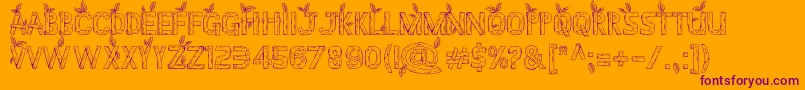Stardew Valley ALL CAPS Font – Purple Fonts on Orange Background