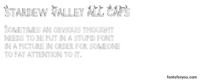Überblick über die Schriftart Stardew Valley ALL CAPS